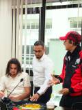 Interns are having business discussion with one of the most popular film artists, business owners in Malaysia